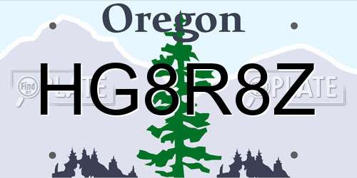 HG8R8Z Oregon License Plate