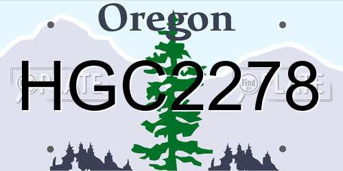 HGC2278 Oregon License Plate