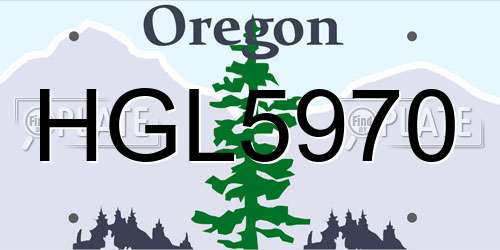HGL5970 Oregon License Plate