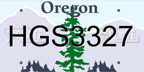HGS3327 Oregon License Plate