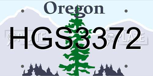 HGS3372 Oregon License Plate