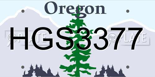 HGS3377 Oregon License Plate