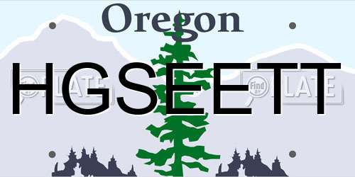HGSEETT Oregon License Plate