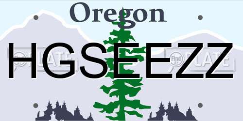 HGSEEZZ Oregon License Plate