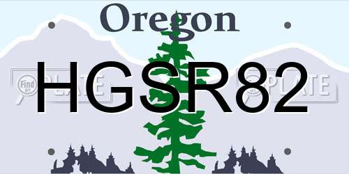 HGSR82 Oregon License Plate