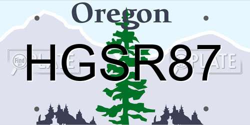 HGSR87 Oregon License Plate