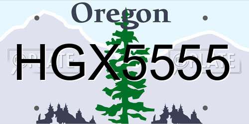 HGX5555 Oregon License Plate