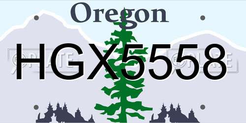 HGX5558 Oregon License Plate