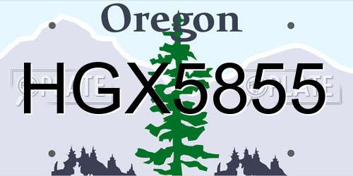 HGX5855 Oregon License Plate
