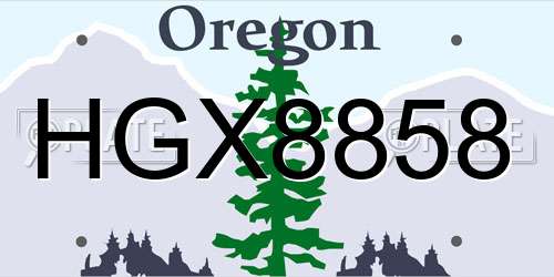 HGX8858 Oregon License Plate