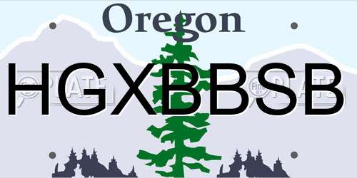 HGXBBSB Oregon License Plate