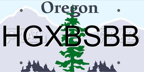 HGXBSBB Oregon License Plate