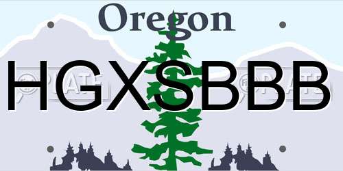 HGXSBBB Oregon License Plate