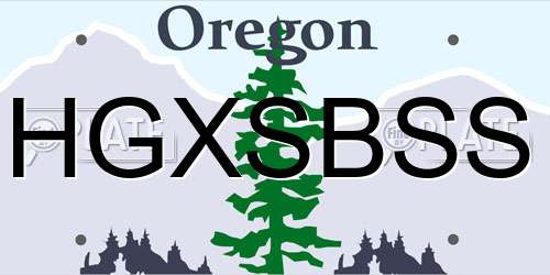 HGXSBSS Oregon License Plate