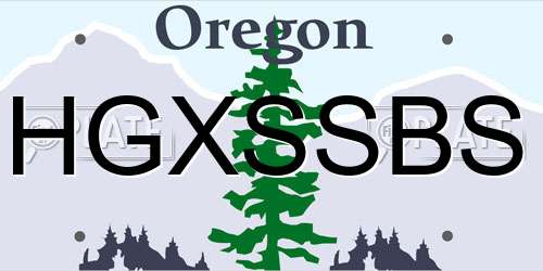 HGXSSBS Oregon License Plate
