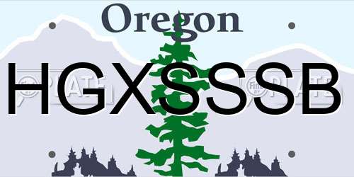 HGXSSSB Oregon License Plate