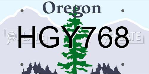 HGY768 Oregon License Plate