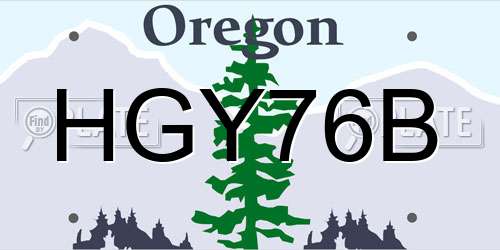 HGY76B Oregon License Plate