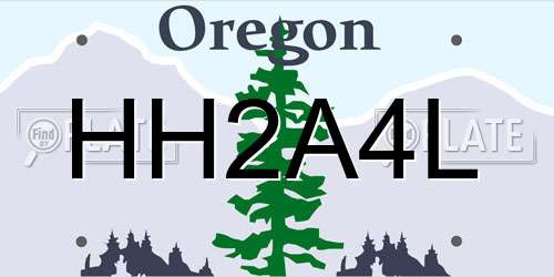 HH2A4L Oregon License Plate