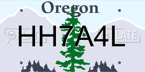 HH7A4L Oregon License Plate