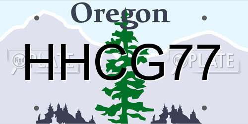 HHCG77 Oregon License Plate