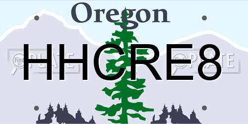 HHCRE8 Oregon License Plate