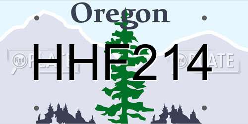 HHF214 Oregon License Plate