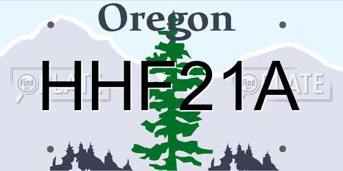 HHF21A Oregon License Plate