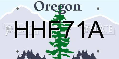 HHF71A Oregon License Plate