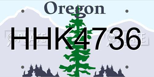 HHK4736 Oregon License Plate