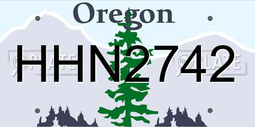 HHN2742 Oregon License Plate