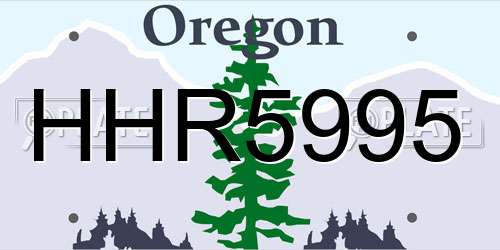 HHR5995 Oregon License Plate