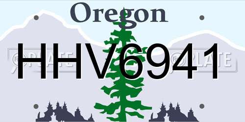 HHV6941 Oregon License Plate
