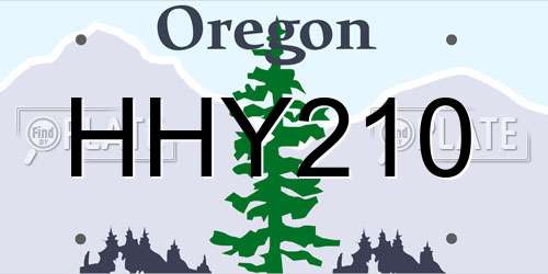 HHY210 Oregon License Plate
