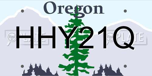 HHY21Q Oregon License Plate