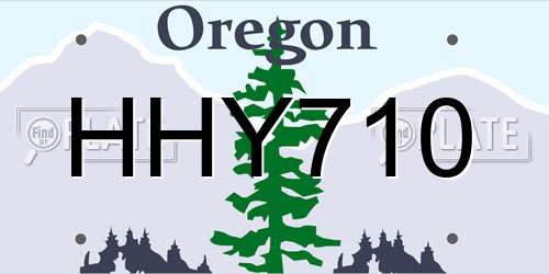 HHY710 Oregon License Plate