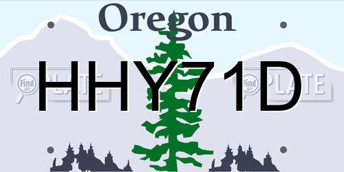 HHY71D Oregon License Plate