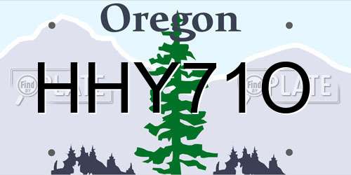 HHY71O Oregon License Plate