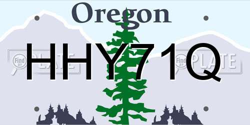HHY71Q Oregon License Plate