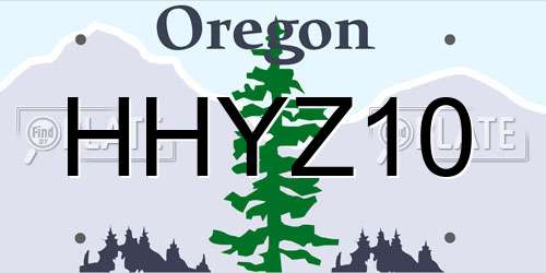 HHYZ10 Oregon License Plate