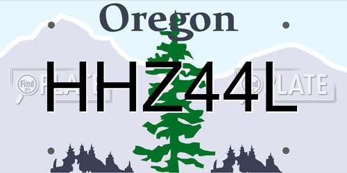 HHZ44L Oregon License Plate