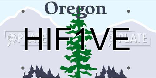 HIF1VE Oregon License Plate