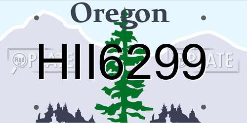 HII6299 Oregon License Plate