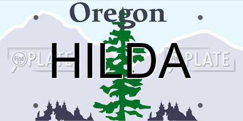 HILDA Oregon License Plate