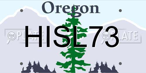 HISL73 Oregon License Plate