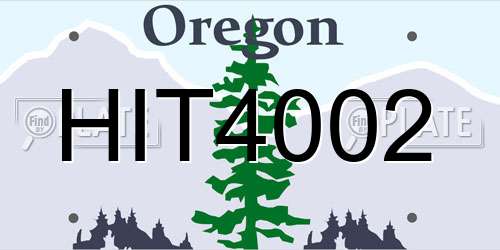 HIT4002 Oregon License Plate