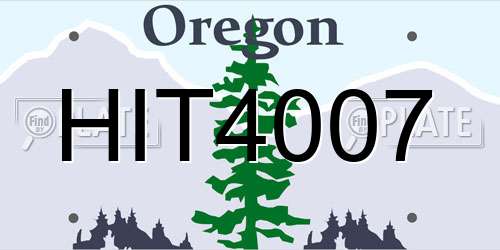 HIT4007 Oregon License Plate