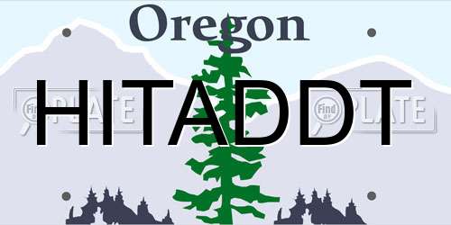 HITADDT Oregon License Plate