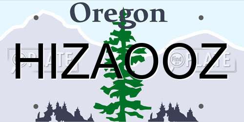HIZAOOZ Oregon License Plate