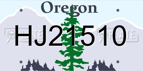 HJ21510 Oregon License Plate